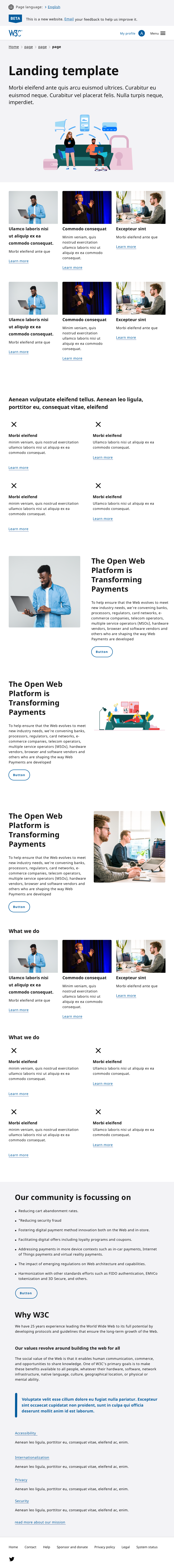 Landing template (medium screen)